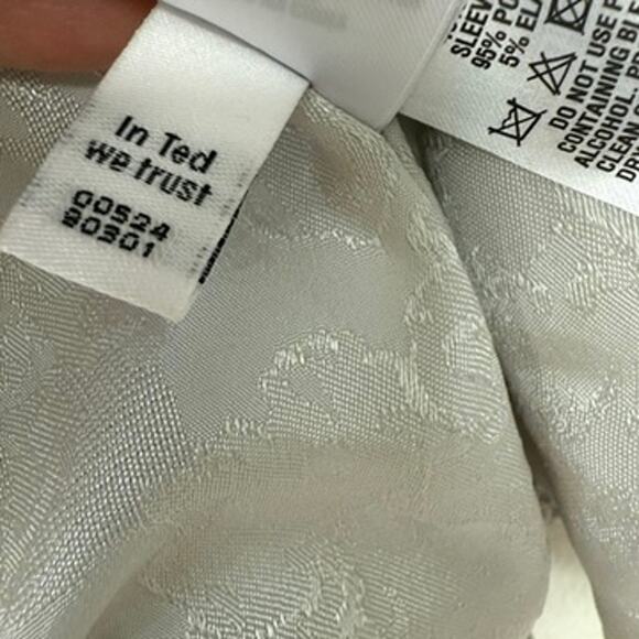 TED BAKER Working Title Textured Zip Jacket Light Blue Cropped 3/4 Sleeve Size 1 - Picture 10 of 10